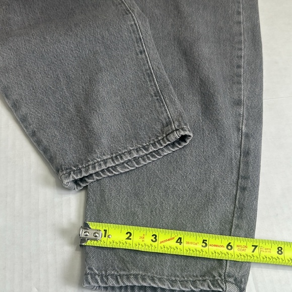 Zara Paperbag Baggy Balloon Leg Grey Button Fly Cotton Denim Jeans Womens Size 6 - Picture 13 of 13